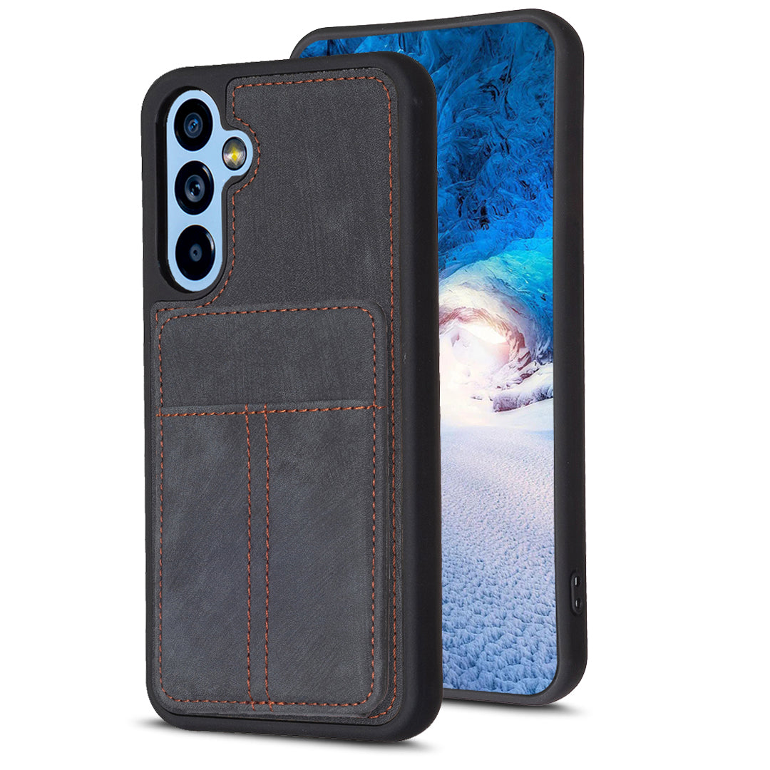 BF28 Card Slots Shell for Samsung Galaxy A34 5G Matte PU Leather Coated TPU Phone Cover Kickstand Case BF28 Card Slots Shell for Samsung Galaxy A34 5G Matte PU Leather Coated TPU Phone Cover Kickstand Case